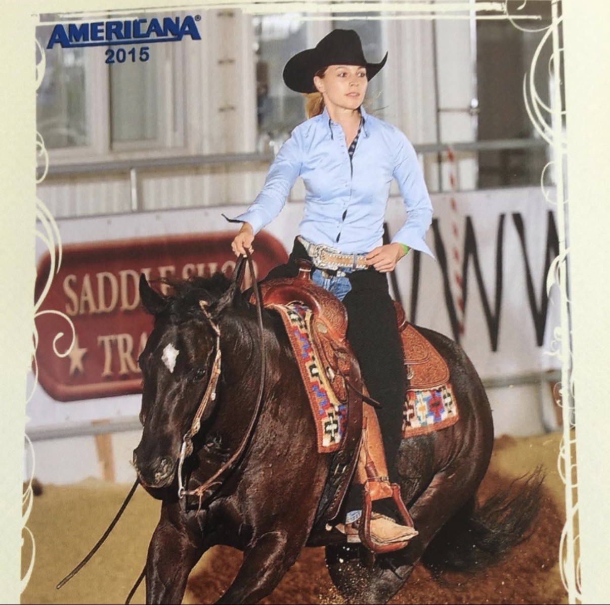 Sabine Stegmair zu Pferd bei der AMERICANA 2015